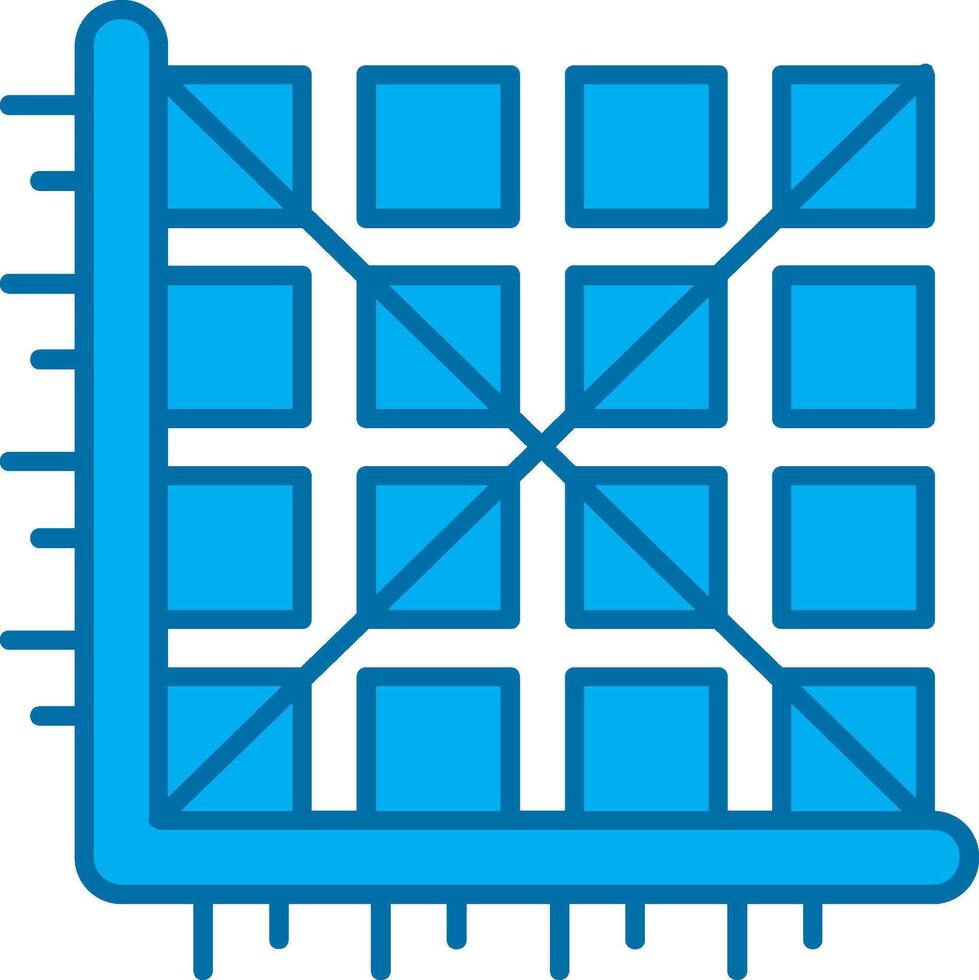 matriz azul linha preenchidas ícone vetor