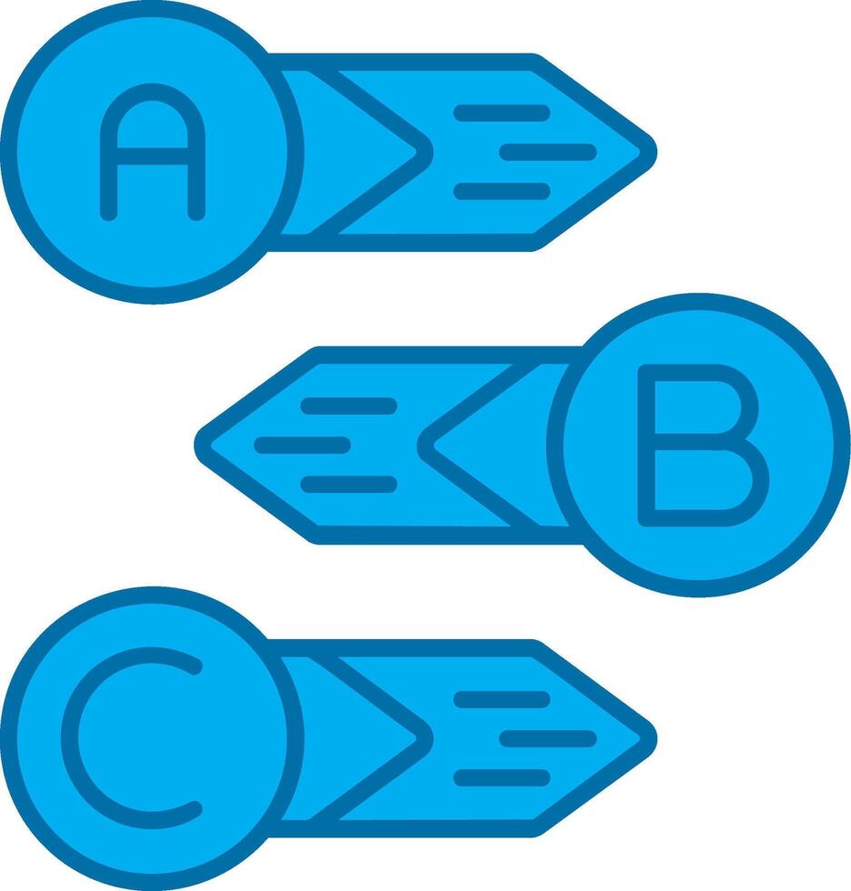 diagrama azul linha preenchidas ícone vetor