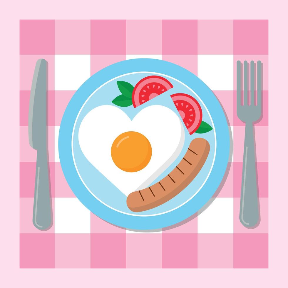 vetor ilustração romântico café da manhã mexidos ovos ícone