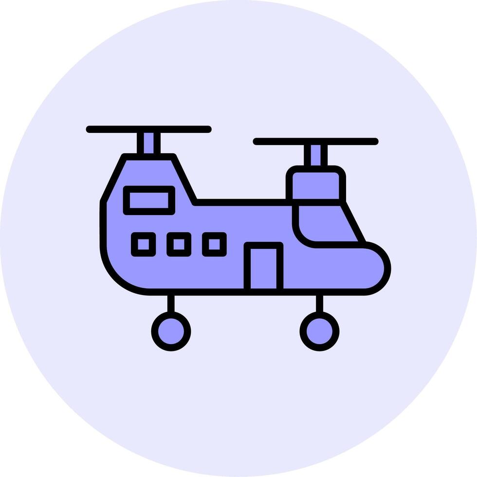 ícone de vetor de helicóptero militar