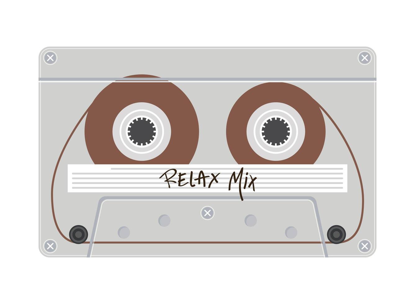 relaxe mix retro desenho vetorial de cassete vetor