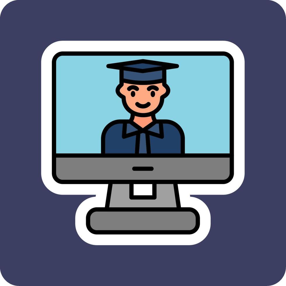 ícone de vetor de aprendizagem online