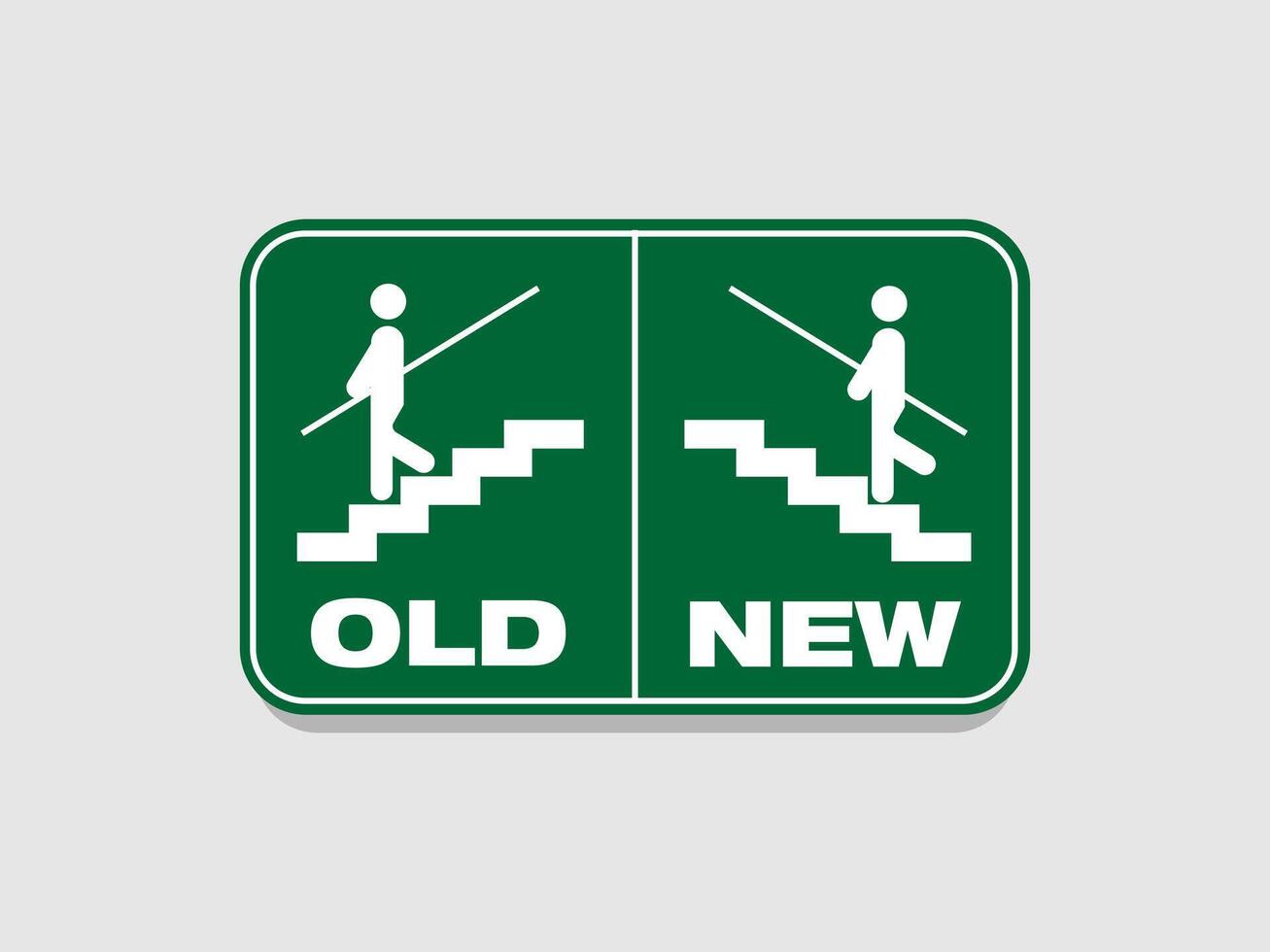 ir acima e baixa escadas ícone estrada sinais representando a Novo e a velho caminho, vetor ilustração usar nos para positivo pensamentos o negócio ou marketing e publicidade