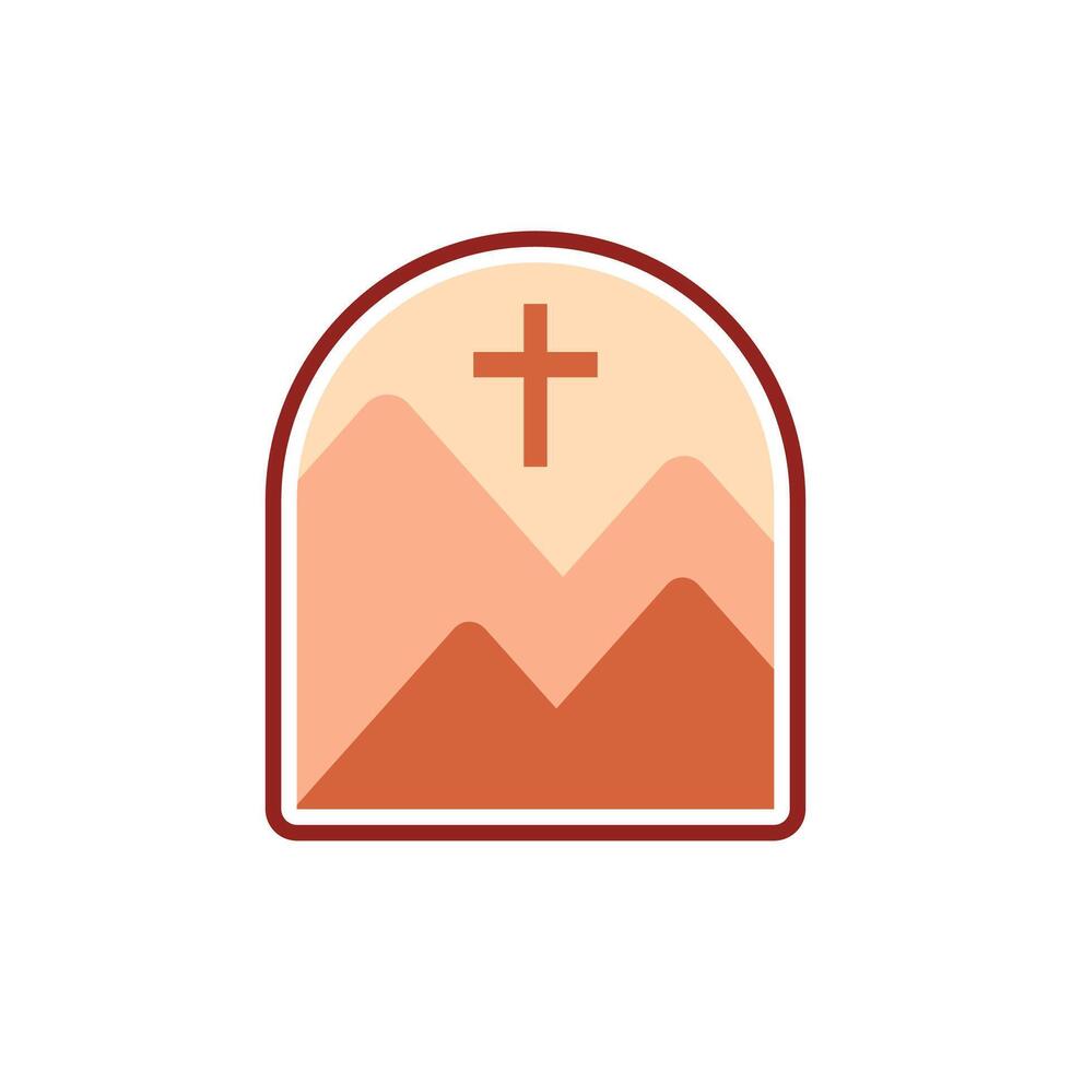Igreja logotipo Projeto com 4 montar e Cruz logotipo vetor