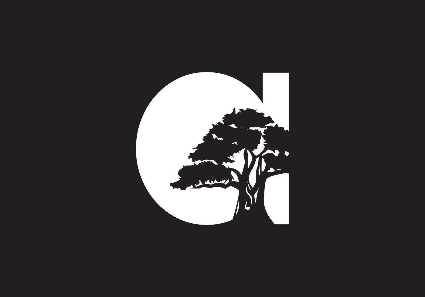 abstrato uma logotipo carta e árvore galhos com verde, preto, branco. árvore carta Projeto com minimalista criativo estilo. vetor