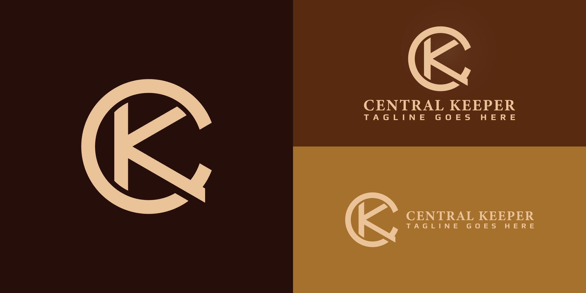 abstrato inicial carta ck ou kc logotipo dentro ouro cor isolado dentro múltiplo Castanho fundos aplicado para boutique lei empresa logotipo Além disso adequado para a marcas ou empresas ter inicial nome kc ou ck vetor
