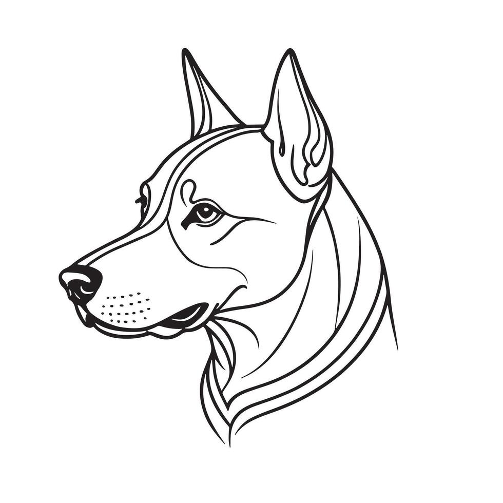 cachorro cabeças, vetor Preto ilustração, silhueta imagem do animal, isolado Preto silhueta do uma fofa cachorro, linha arte do cachorro