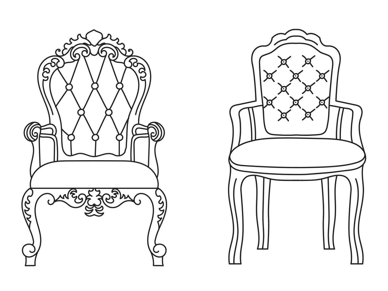 moderno mobília poltrona lar, contínuo linha desenhando executivo escritório cadeira conceito, sofá cadeira vetor ilustração