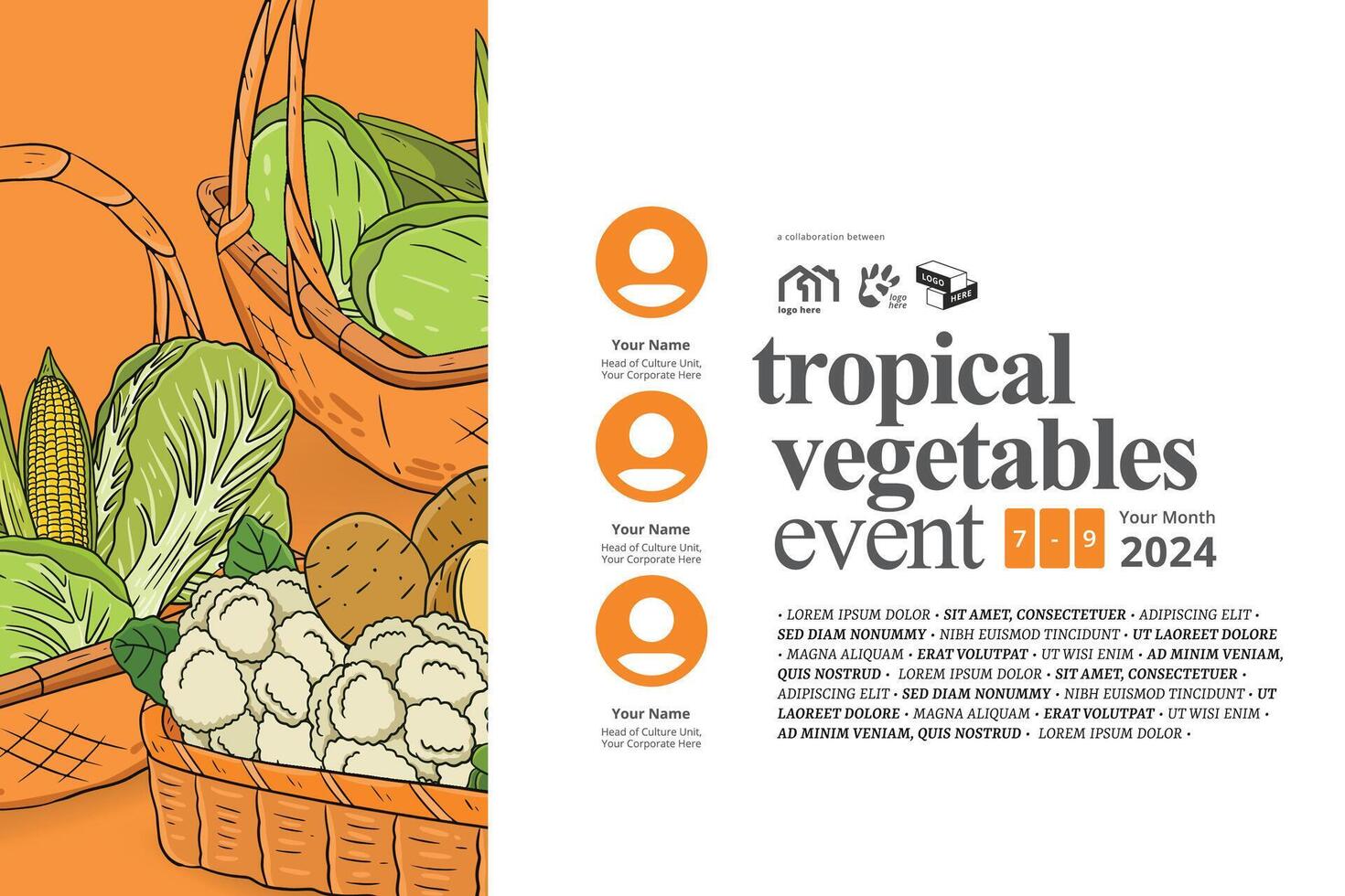 tropical legumes ilustração disposição poster para social meios de comunicação postar vetor