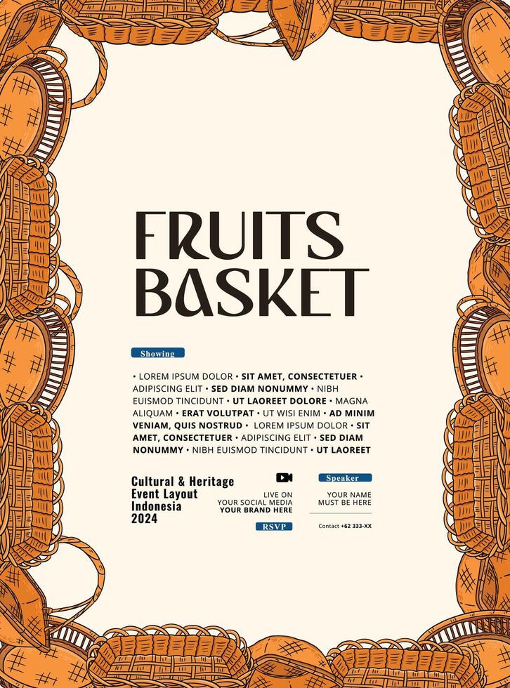 frutas ou legumes balde cesta ilustração fundo Projeto vetor