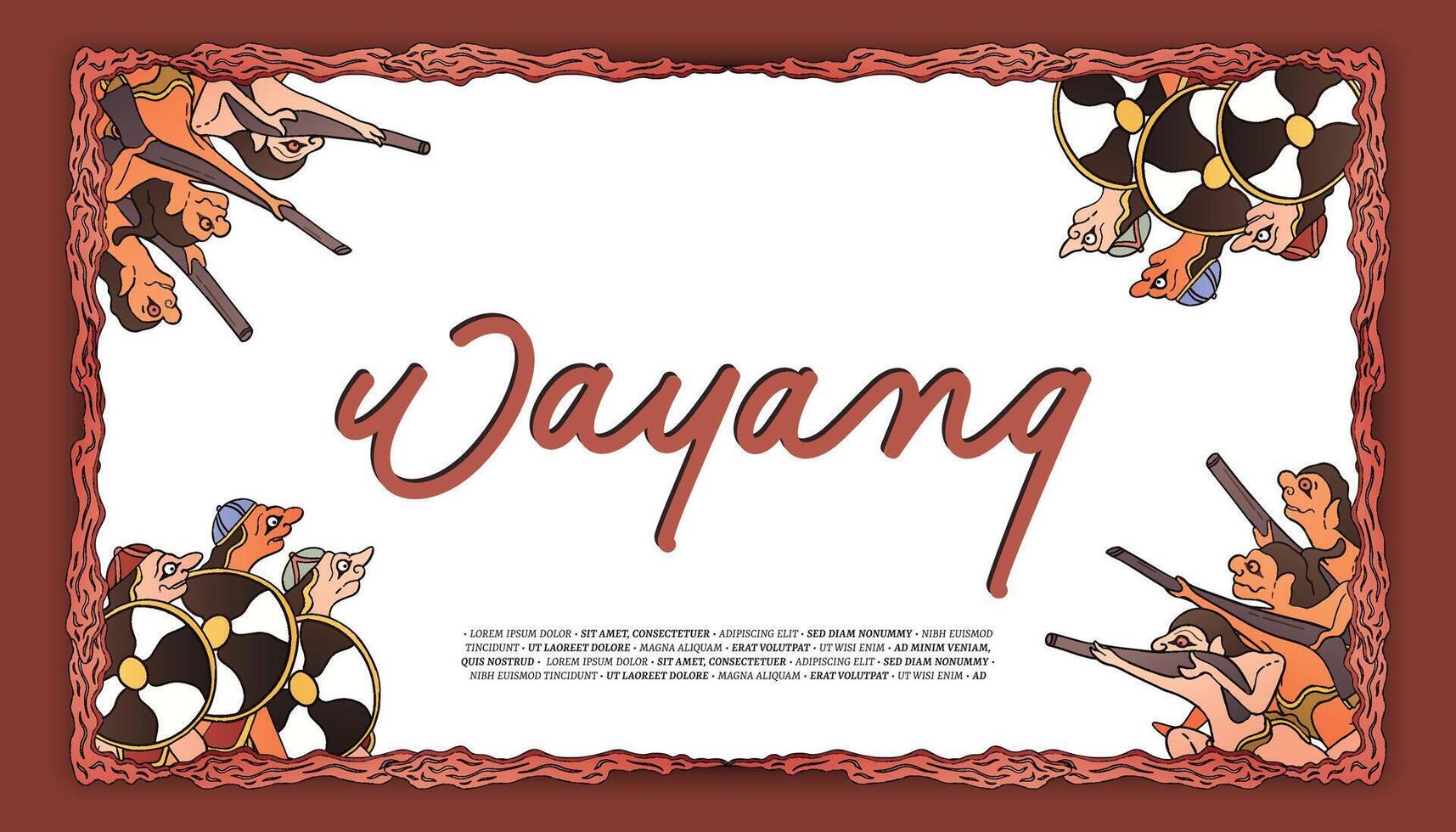 Wayang Ramokan poster Projeto idéia para turismo ou cultura evento vetor