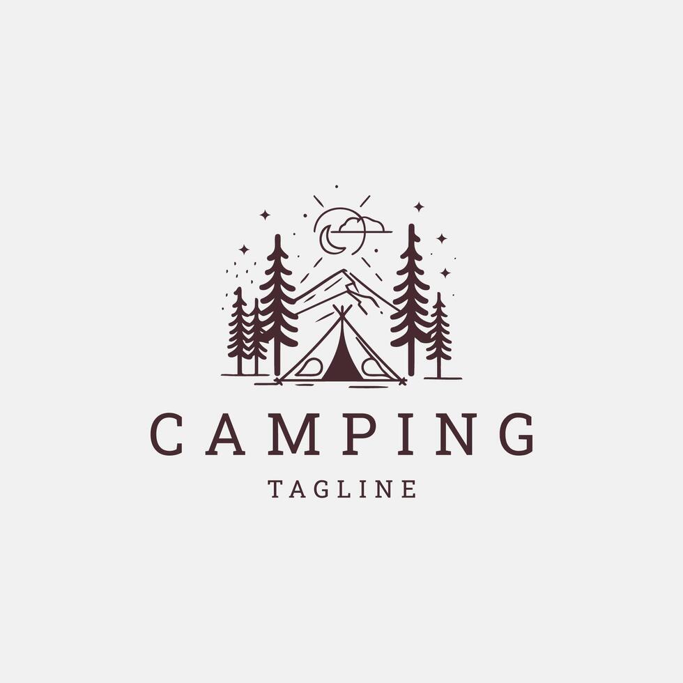 ai gerado acampamento logotipo vetor ícone Projeto modelo