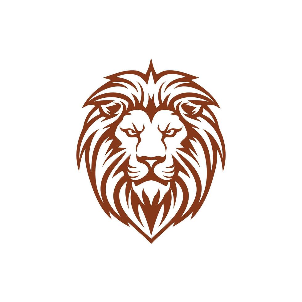 ai gerado leão cabeça logotipo ícone.premium rei animal placa. vetor ilustração.