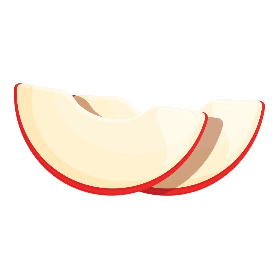 cortado maçã fatias ícone desenho animado vetor. saúde fruta vetor