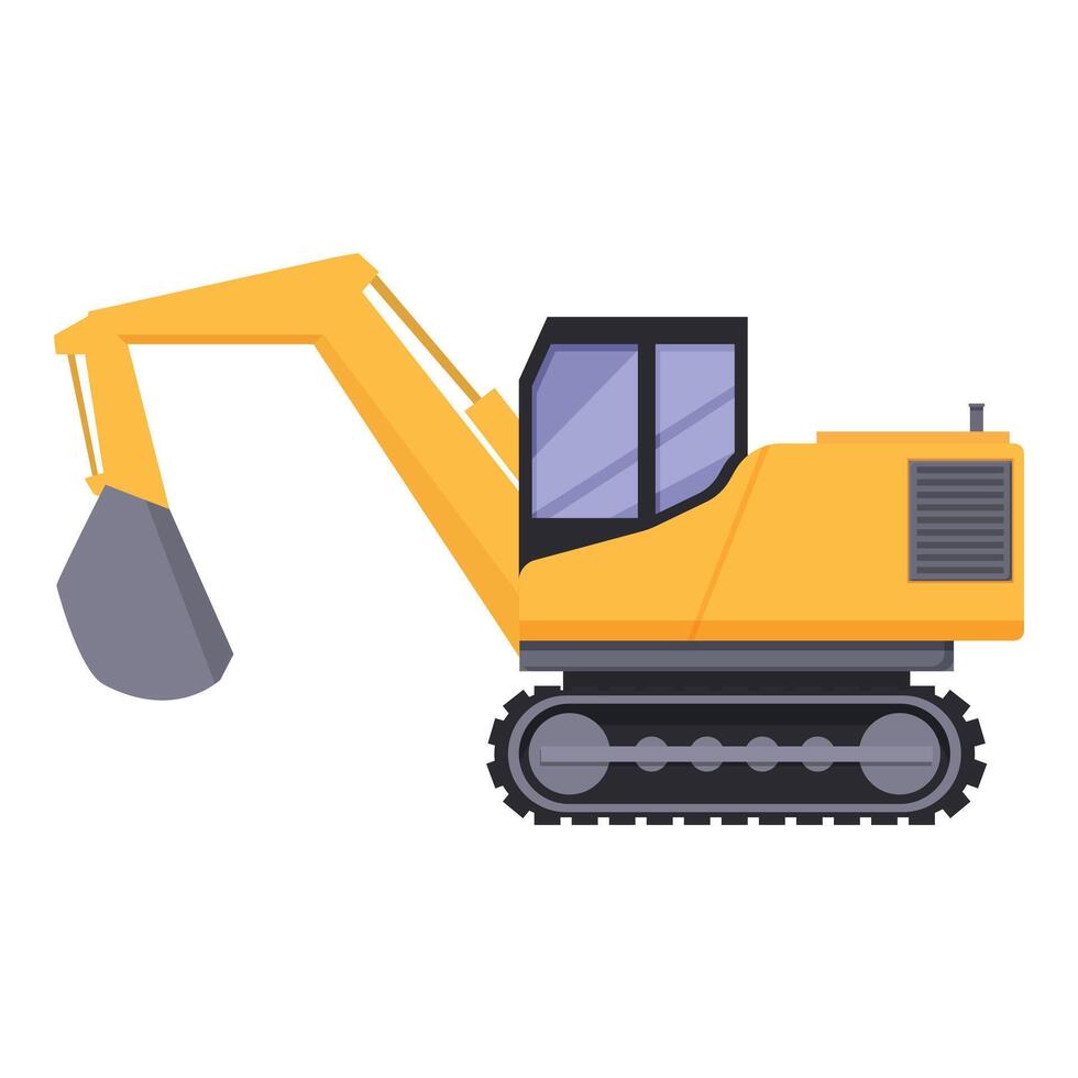 construção escavadora ícone desenho animado vetor. pesado veículo vetor