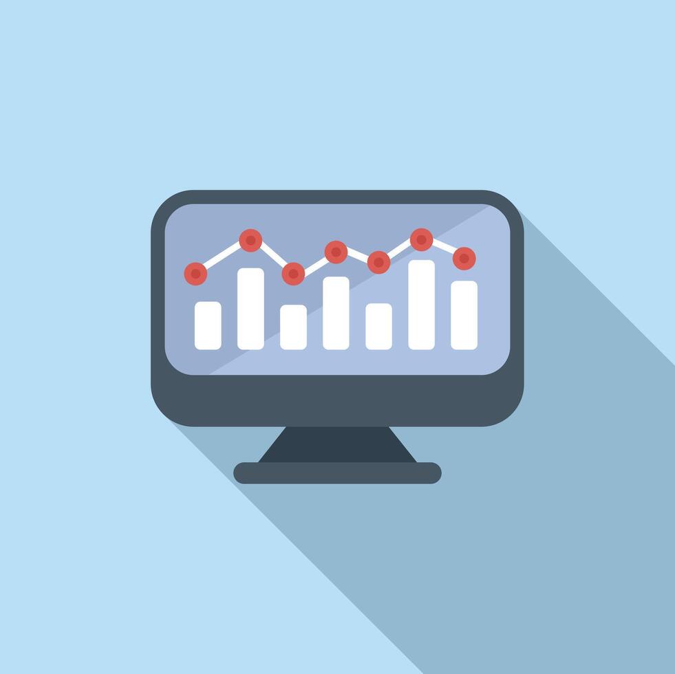 gráfico computador gráfico ícone plano vetor. conectados impulso vetor