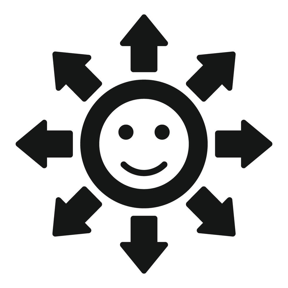 feliz seta escolha ícone simples vetor. cérebro diagrama vetor