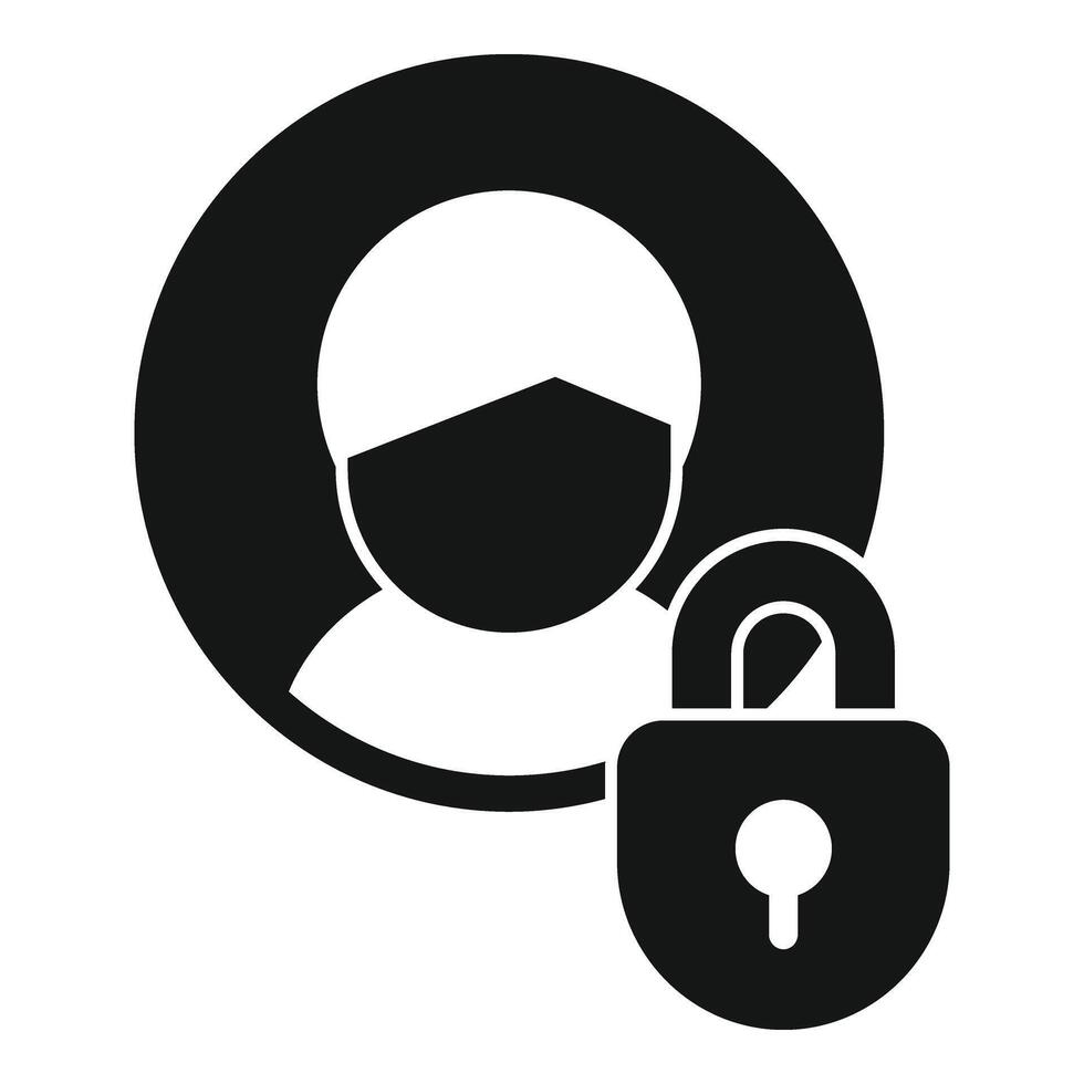 privacidade dados avatar ícone simples vetor. dados seguro vetor