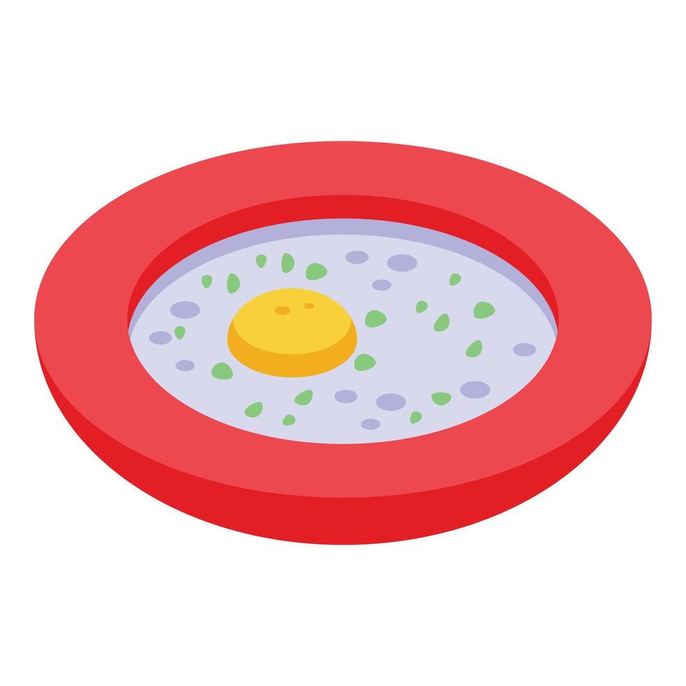 frito ovo com pesto ícone isométrico vetor. cozinhar salada vetor