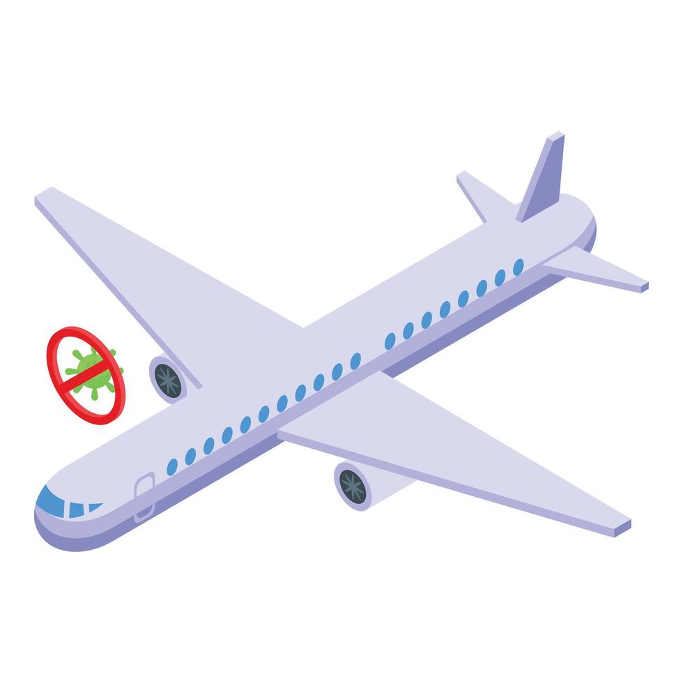 higienizar aeronave ícone isométrico vetor. saúde segurança mascarar vetor