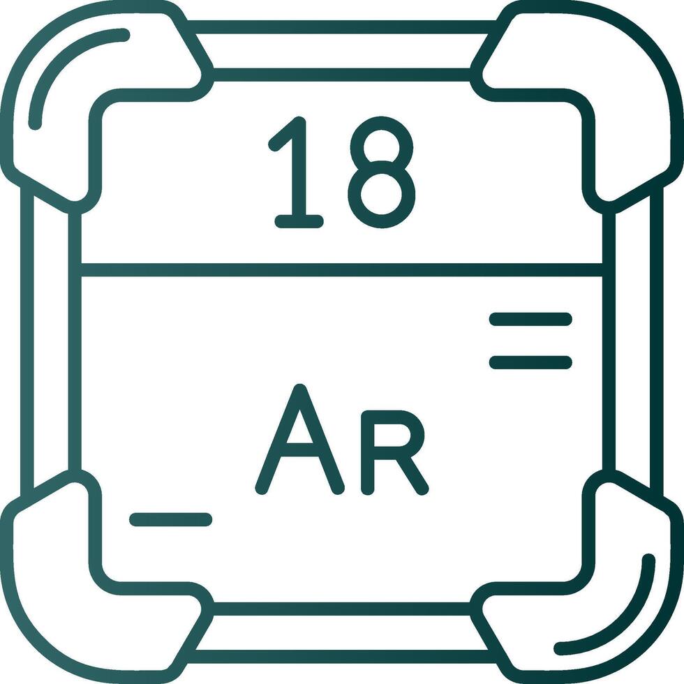 argônio linha gradiente verde ícone vetor