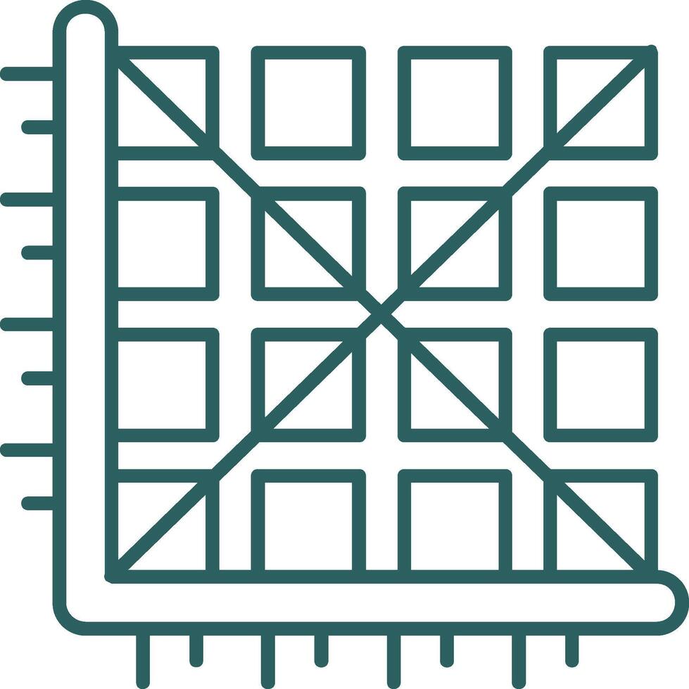 matriz linha gradiente verde ícone vetor