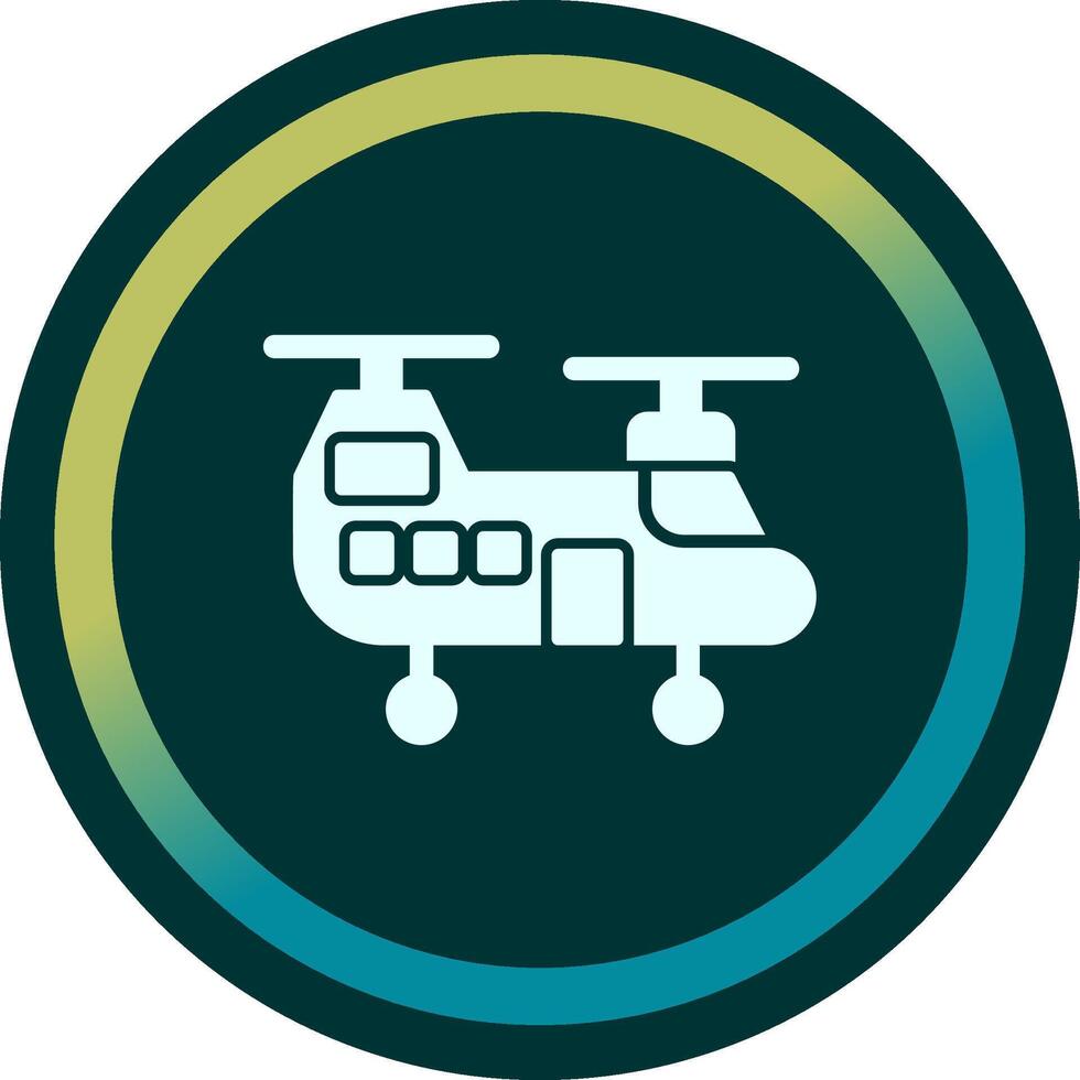 ícone de vetor de helicóptero militar