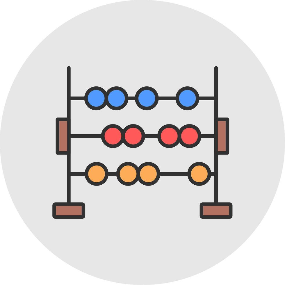 ábaco linha preenchidas luz círculo ícone vetor