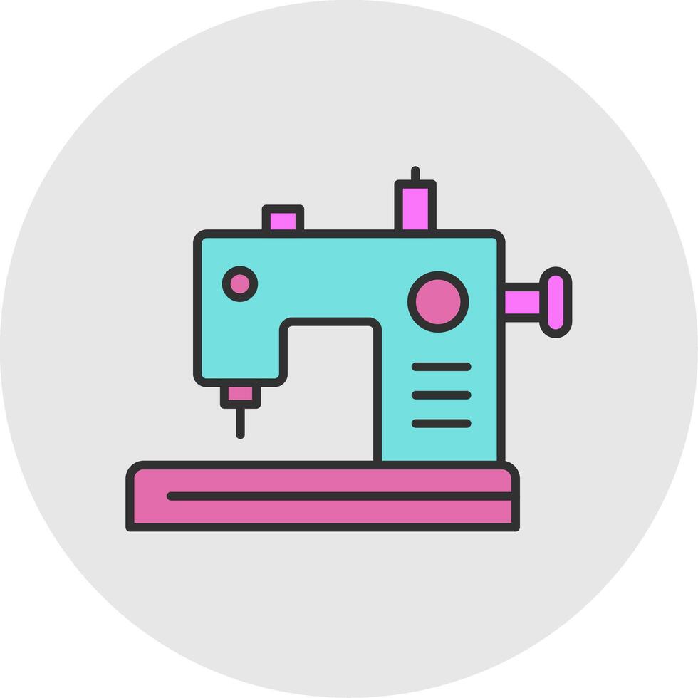 de costura máquina linha preenchidas luz círculo ícone vetor