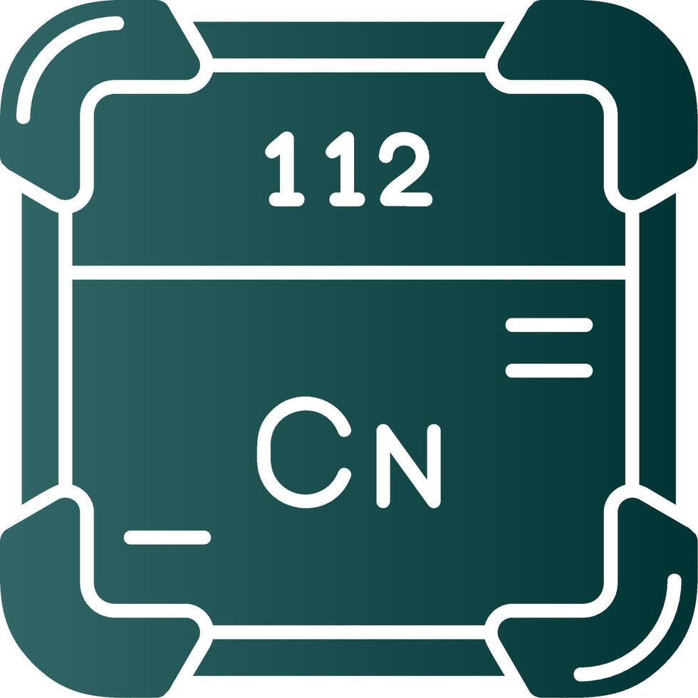 copernicium glifo gradiente verde ícone vetor