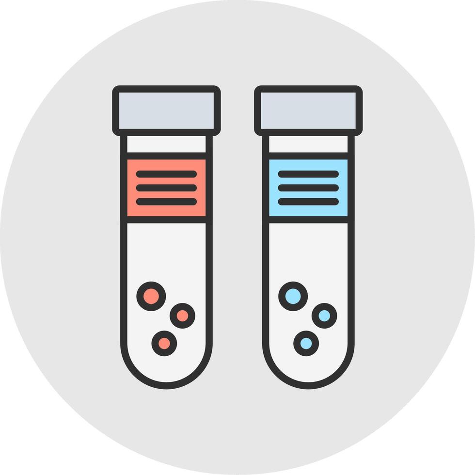 teste tubo linha preenchidas luz círculo ícone vetor