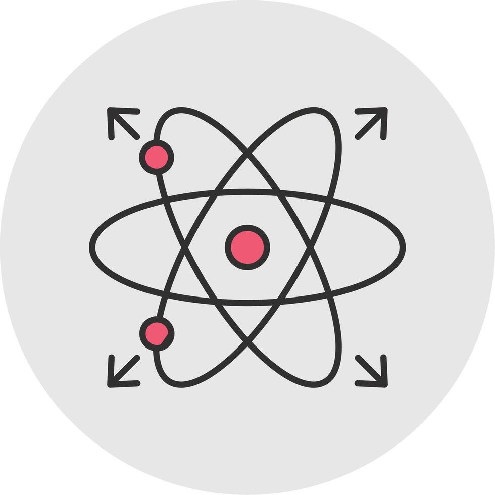 átomo linha preenchidas luz círculo ícone vetor