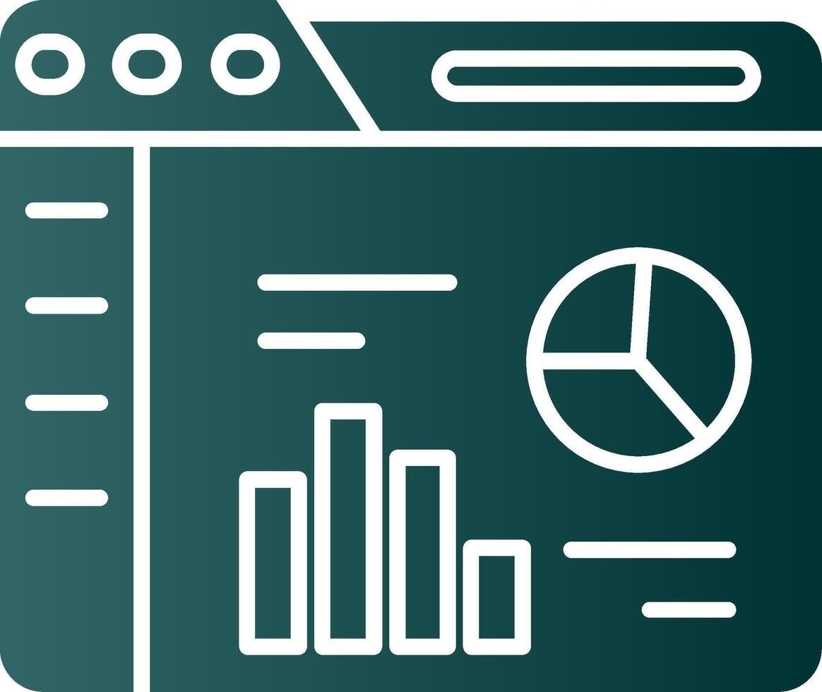 analytics glifo gradiente verde ícone vetor