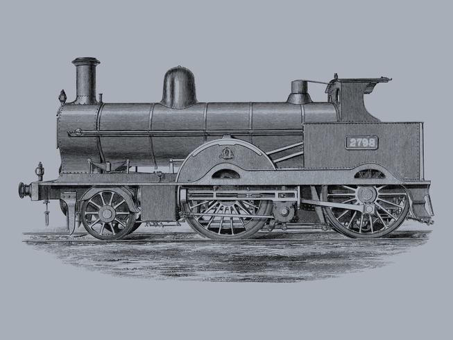 Locomotiva (1891) por Francis William Webb (1836 a 1906), um projeto belamente detalhado de um trem de motor e seus compartimentos. Digitalmente aprimorada pelo rawpixel. vetor