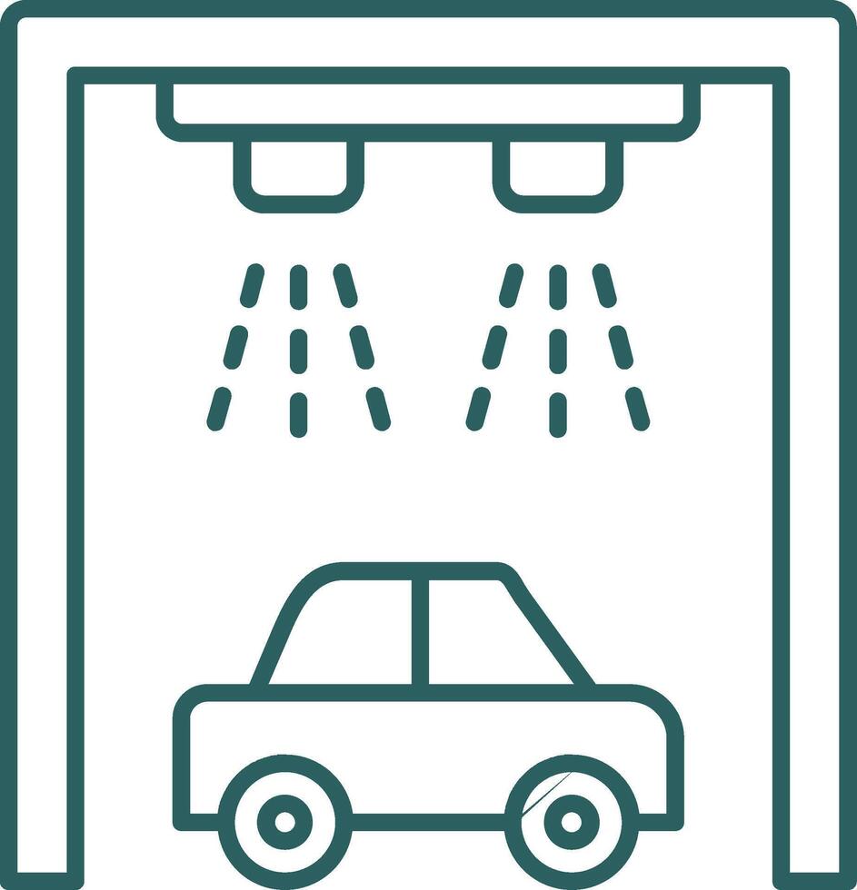 ícone de gradiente de linha de lavagem de carro vetor