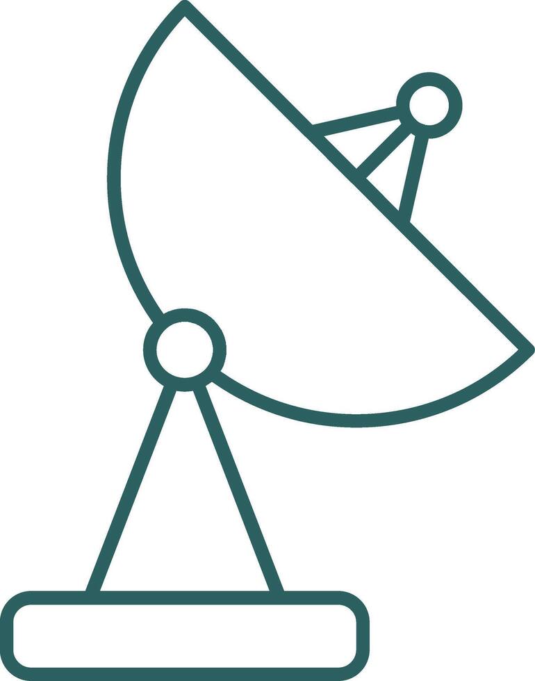 ícone de gradiente de linha de antena parabólica vetor
