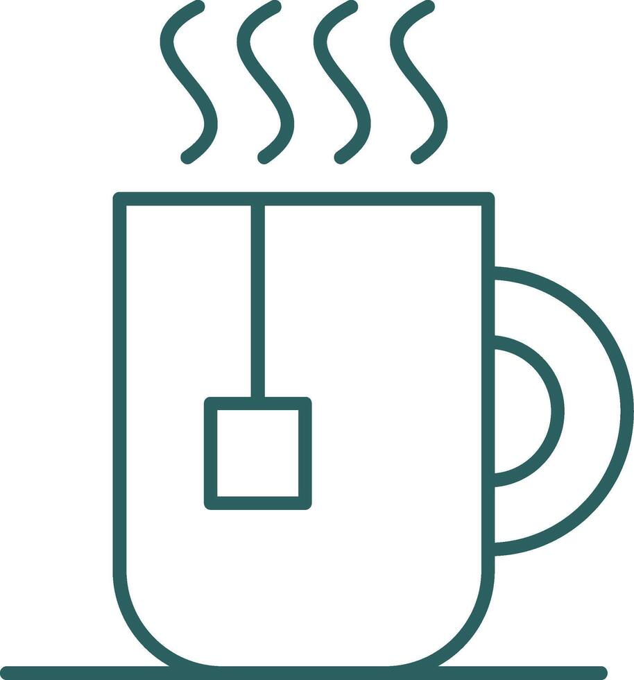 ícone de gradiente de linha de caneca de chá vetor