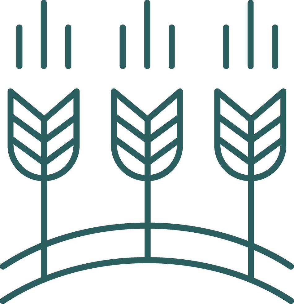 ícone de gradiente de linha de trigo vetor