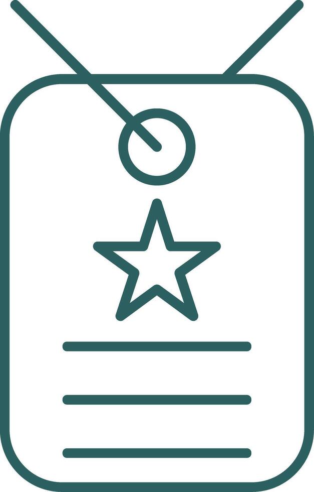 ícone de gradiente de linha de tag de cachorro do exército vetor