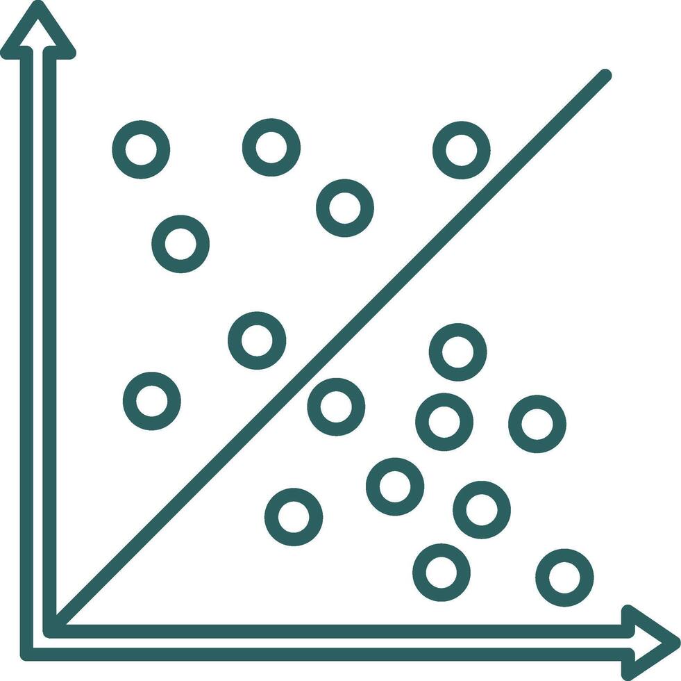 ícone de gradiente de linha de gráfico de dispersão vetor