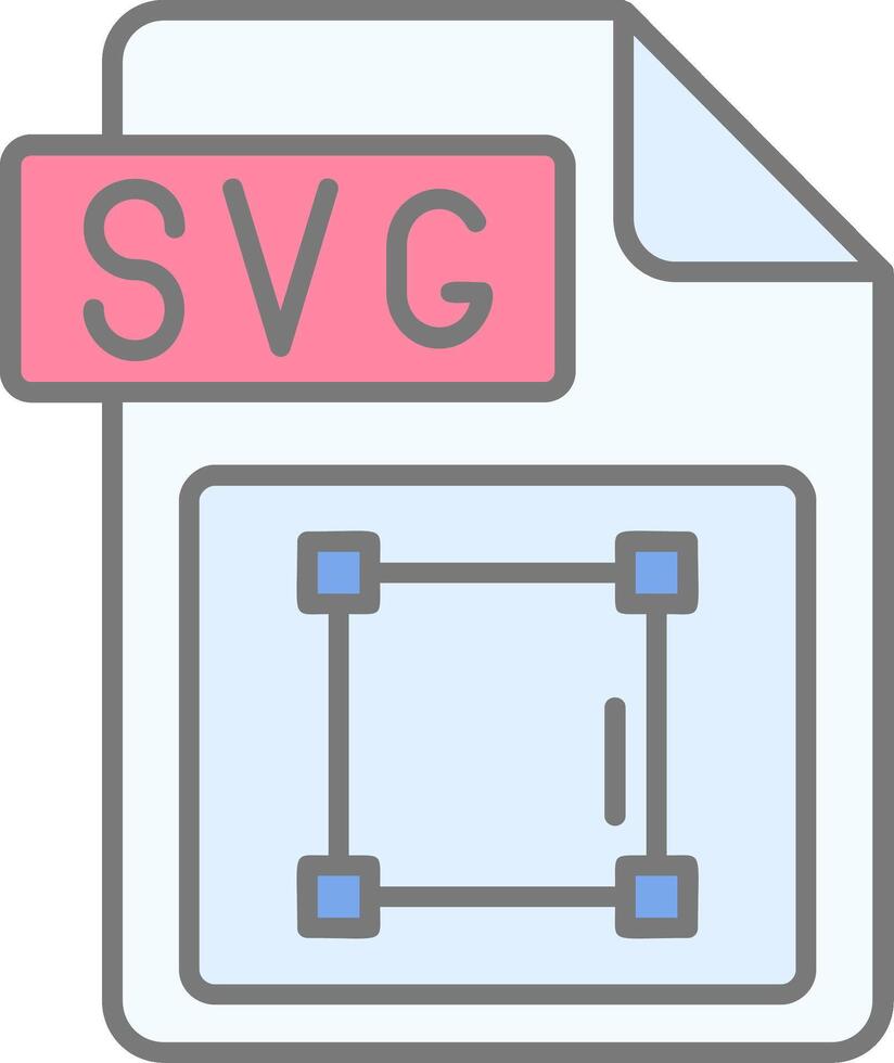 SVG Arquivo formato linha preenchidas luz ícone vetor