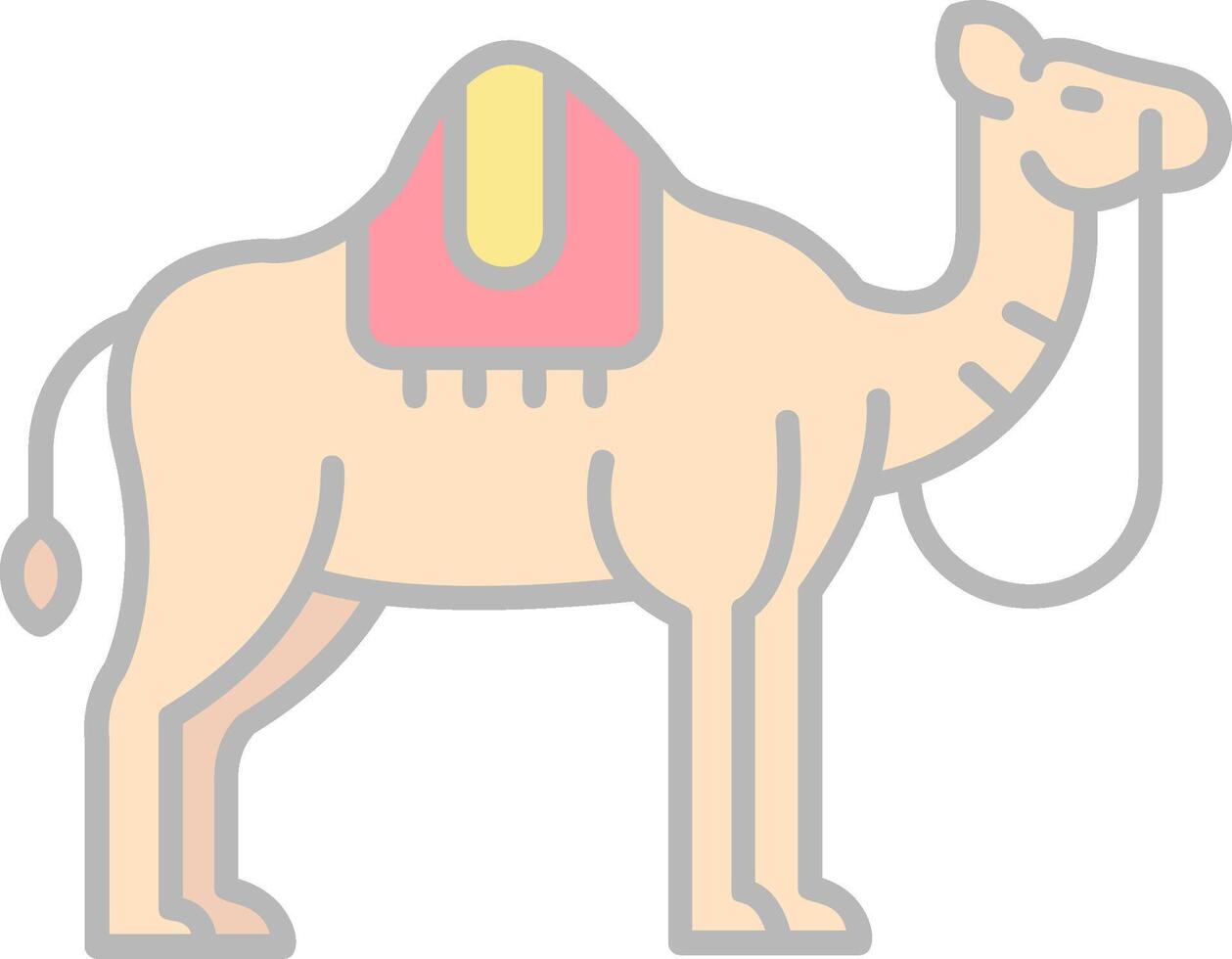 camelo linha preenchidas luz ícone vetor