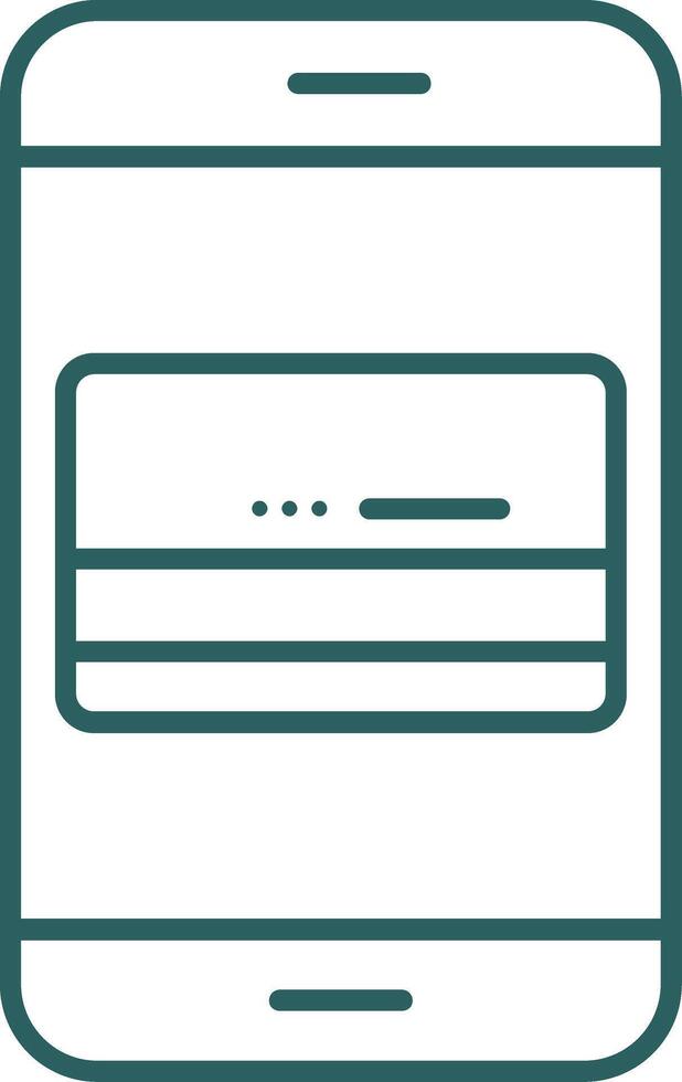 ícone de gradiente de linha de banco móvel vetor
