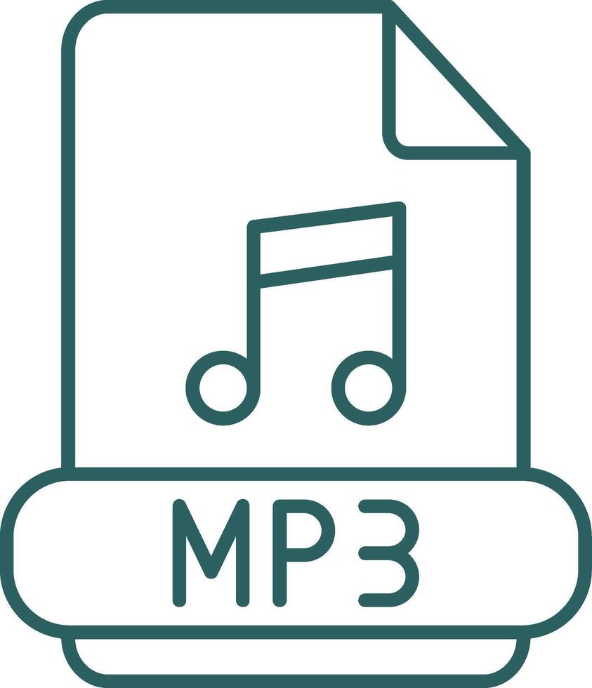 ícone de gradiente de linha mp3 vetor