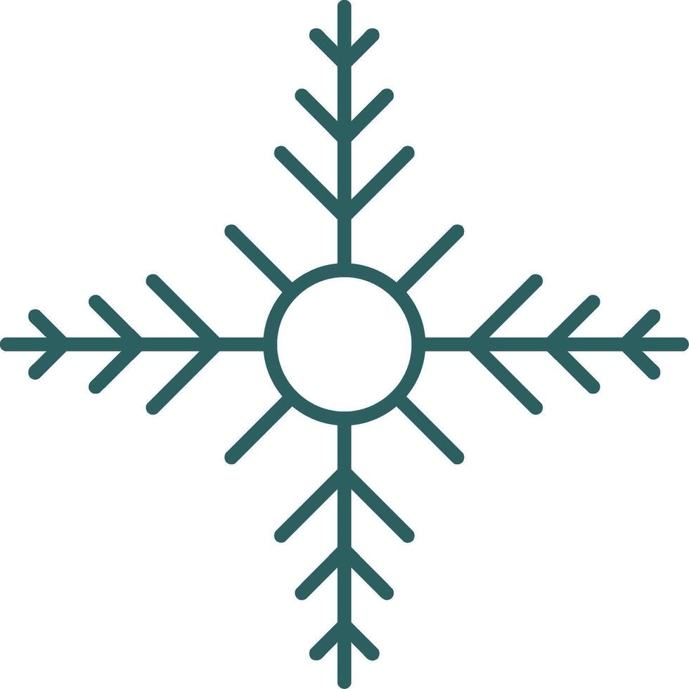 ícone de gradiente de linha de floco de neve vetor