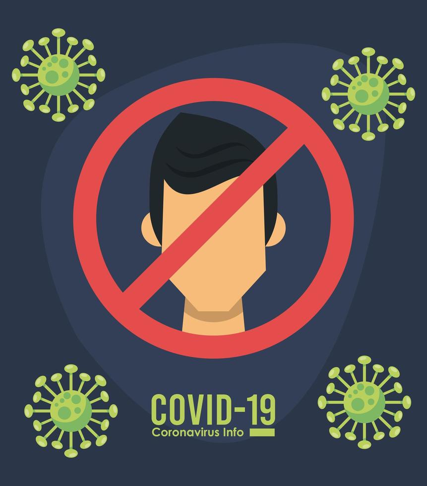 Infográfico de vírus corona com campanha de uso de máscara facial vetor