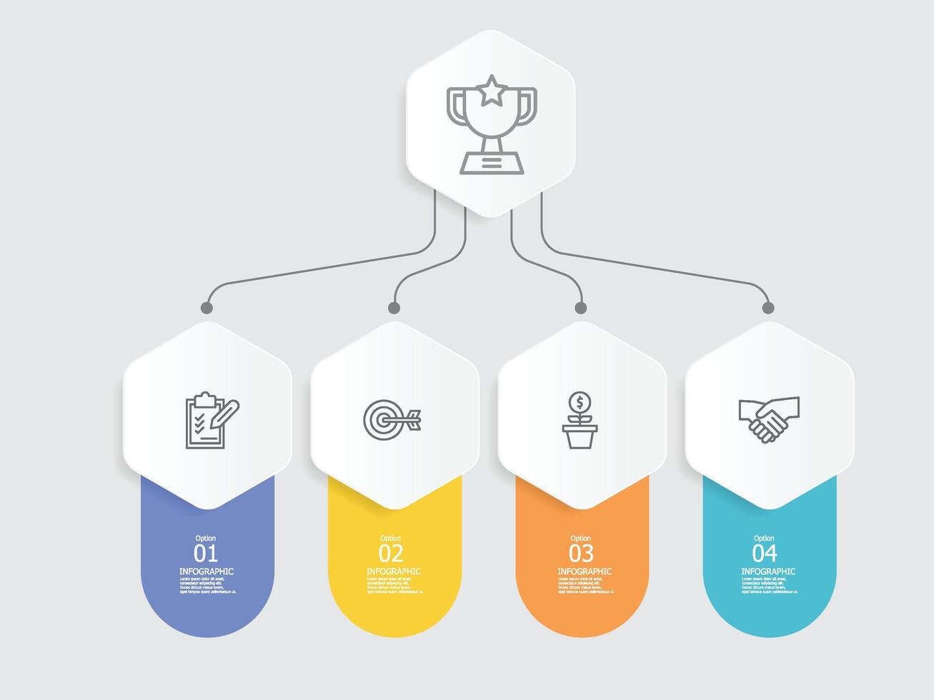 horizontal passos Linha do tempo infográfico elemento vetor