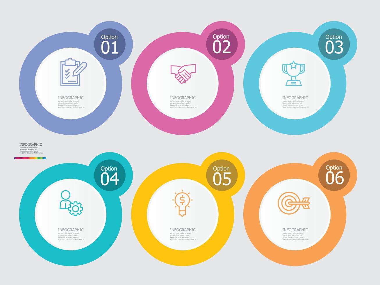 abstrato círculo volta passos Linha do tempo infográfico elemento relatório fundo vetor