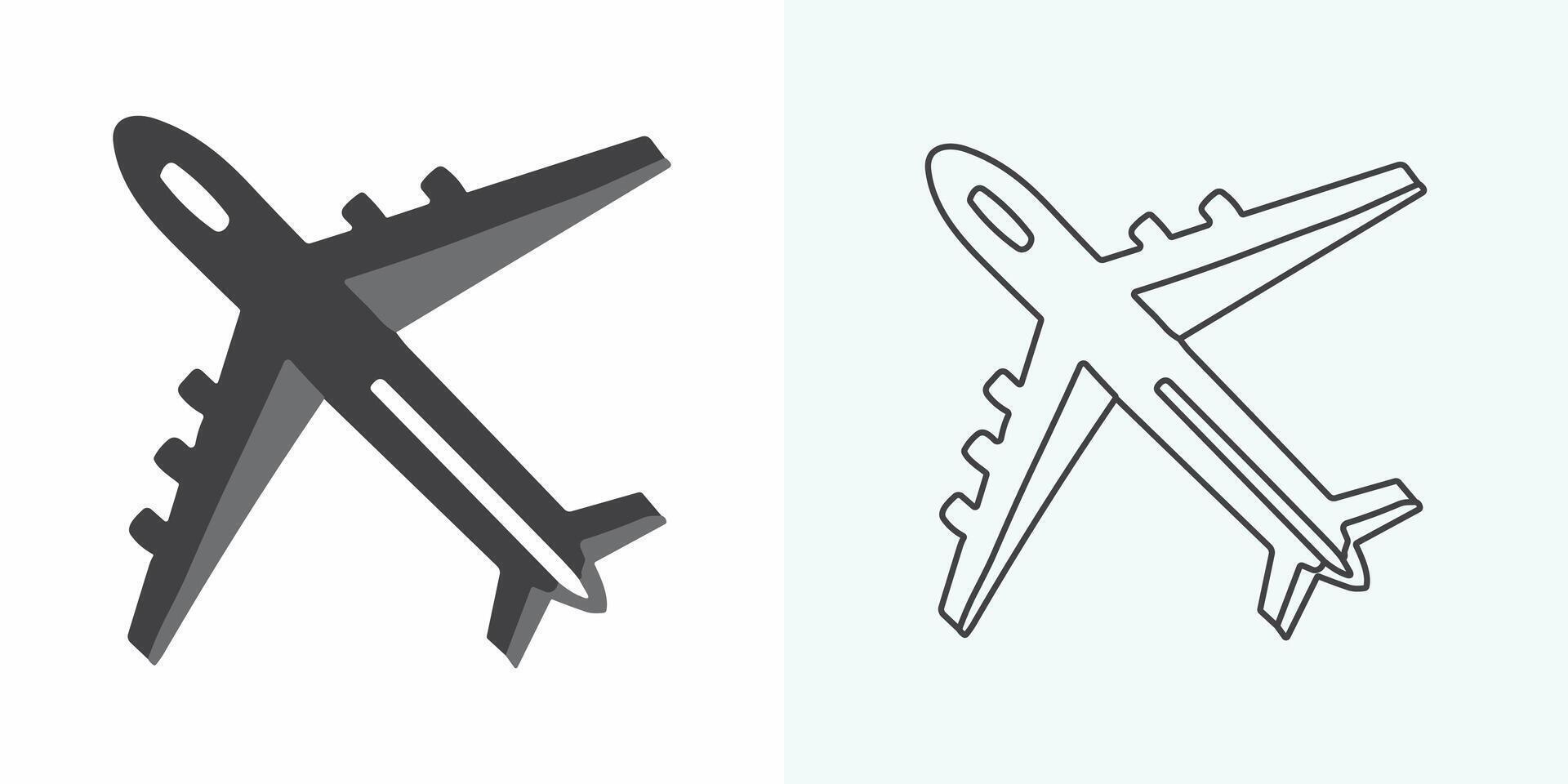 avião ícone vetor ilustração. avião placa e símbolo. voar transporte símbolo. avião linha ícone em branco fundo. avião ícone logotipo vetor Projeto