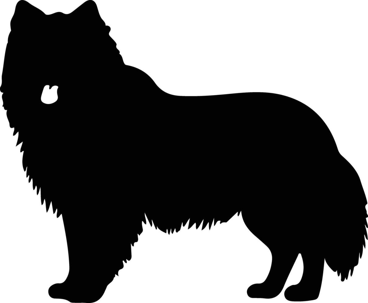 finlandês lapphund Preto silhueta vetor